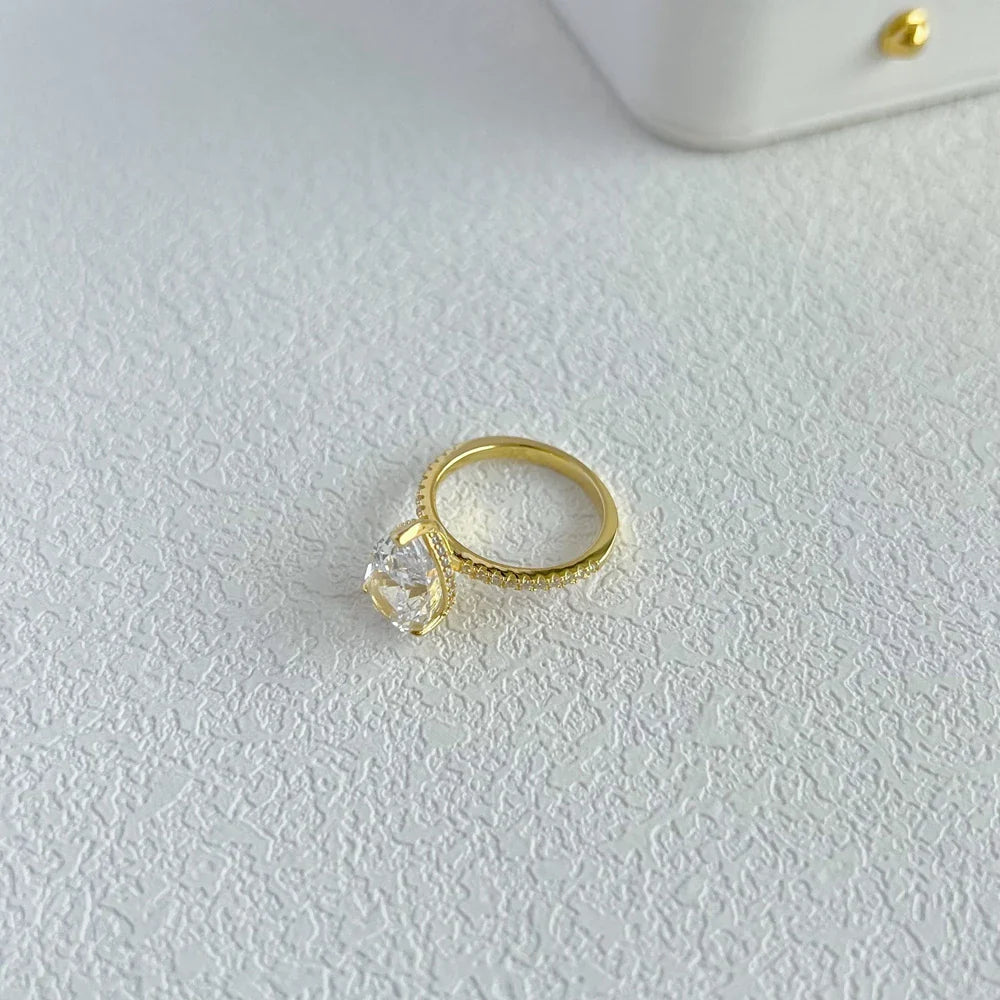 18K Gold Plated 925 Sterling Silver Crushed Ice Cut Lab Sapphire Gemstone Wedding Party Fine Jewelry Rings Wholesale