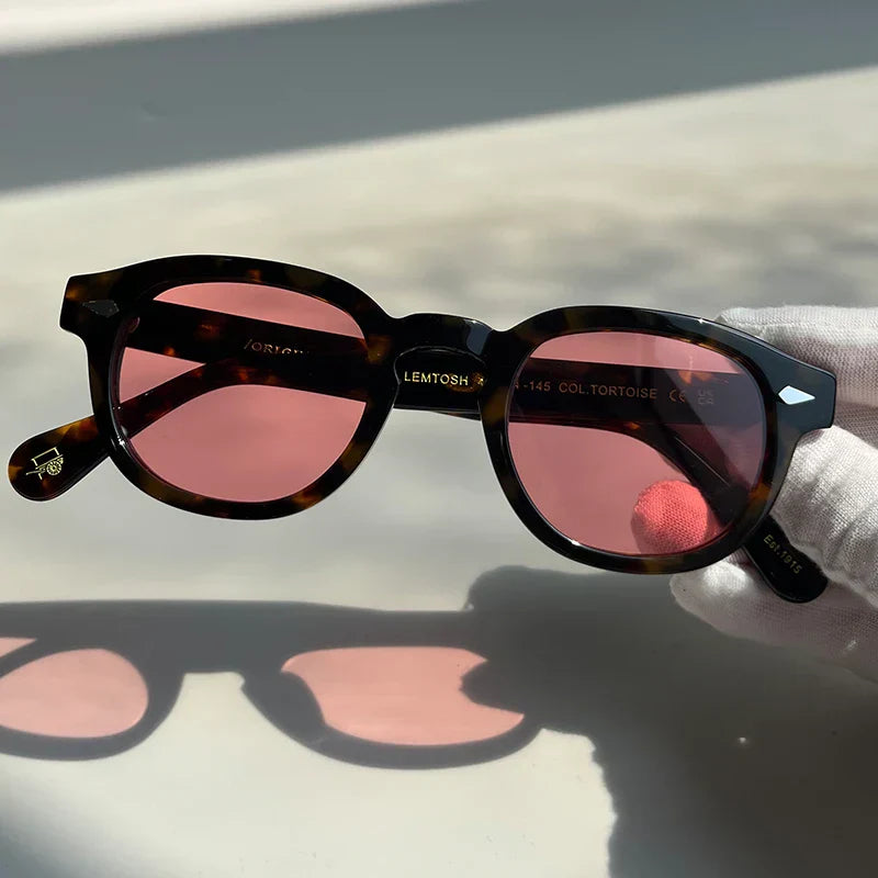 High Quality Sunglasses Man Johnny Depp Lemtosh Polarized Sun Glasses Woman Luxury Brand Vintage Acetate Frame With Original Box