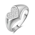 1.2mm Heart All Moissanite Rings for Women Sparkling Luxury Quality Fine Jewelry S925 Sterling Silver Plated 18k Band