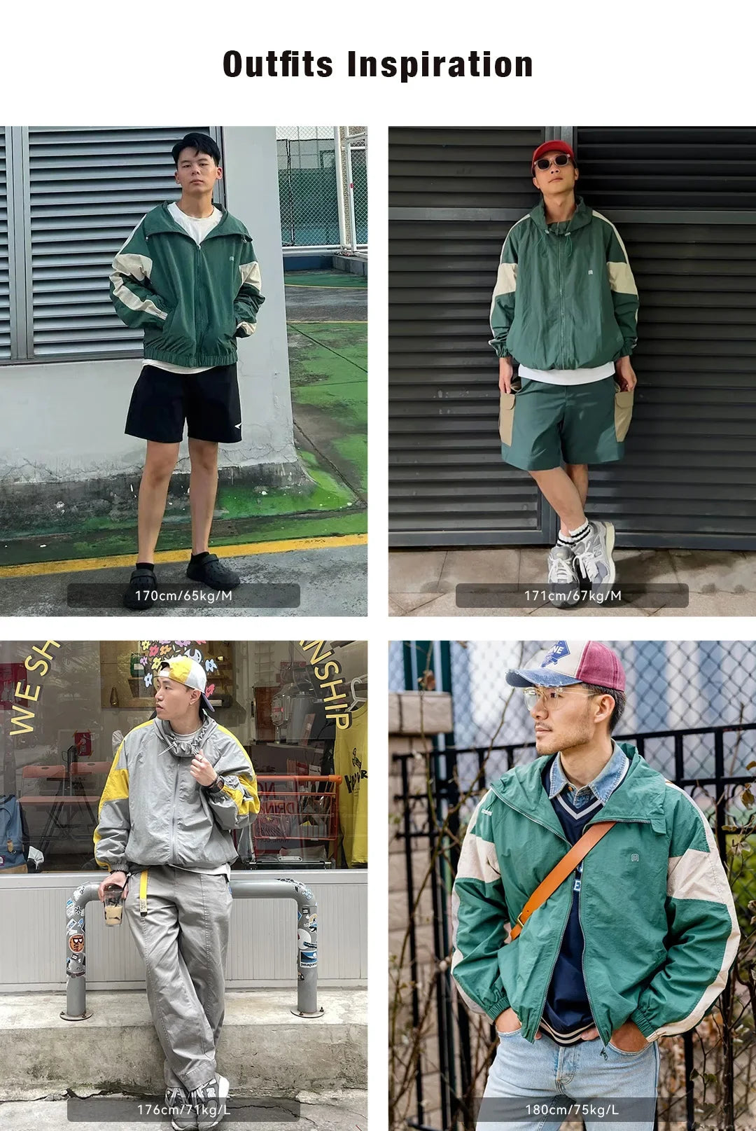 Casual Detachable Double Zipper Patchwork Jackets Stand-up Collar Loose Fit Letter Jacket For Men's Spring and Fall Coat