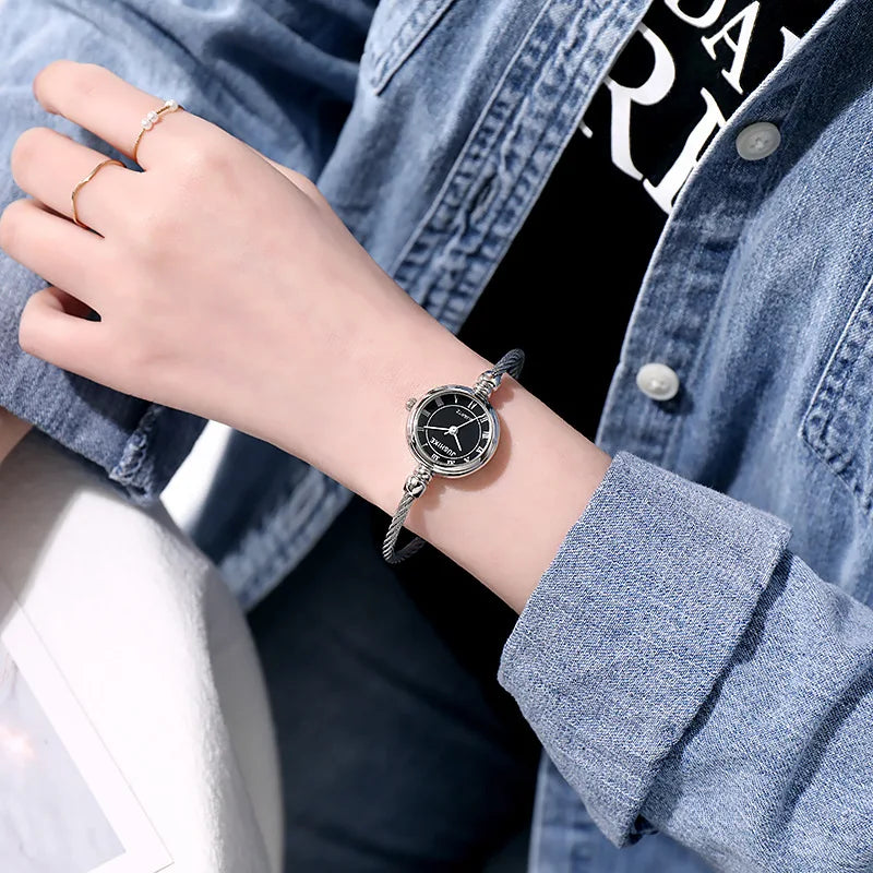 Women Watches Small Gold Bangle Bracelet Watch Stainless Steel Retro Ladies Quartz Wristwatch Clock Fashion Dress Watch