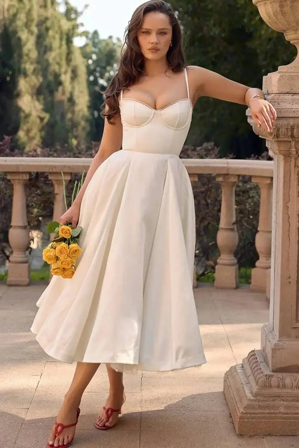 2026 Spring/summer High End Satin Strapless Heavy Industry French Waist Strap Sexy Hot Girl Medium Long Dress Women Elegant