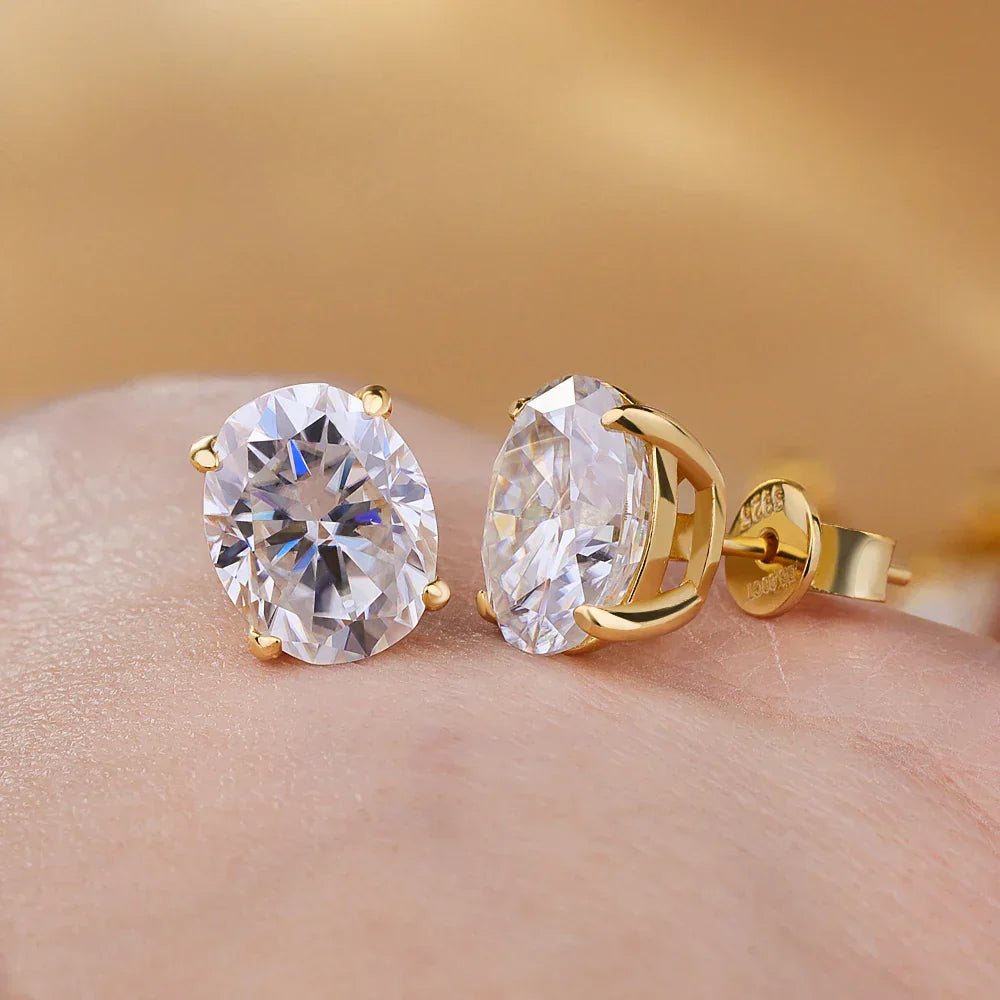1-4ct Oval Cut Moissanite Stud Earring for Women Men D Color Sparkling Diamond 925 Sterling Silver Ear Studs Party Jewelry Gifts