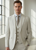 Turkish style 3-piece set(Jacket + vest+Pants) elegant men's suit beige man jacket Slim-Fit full men's suit business office