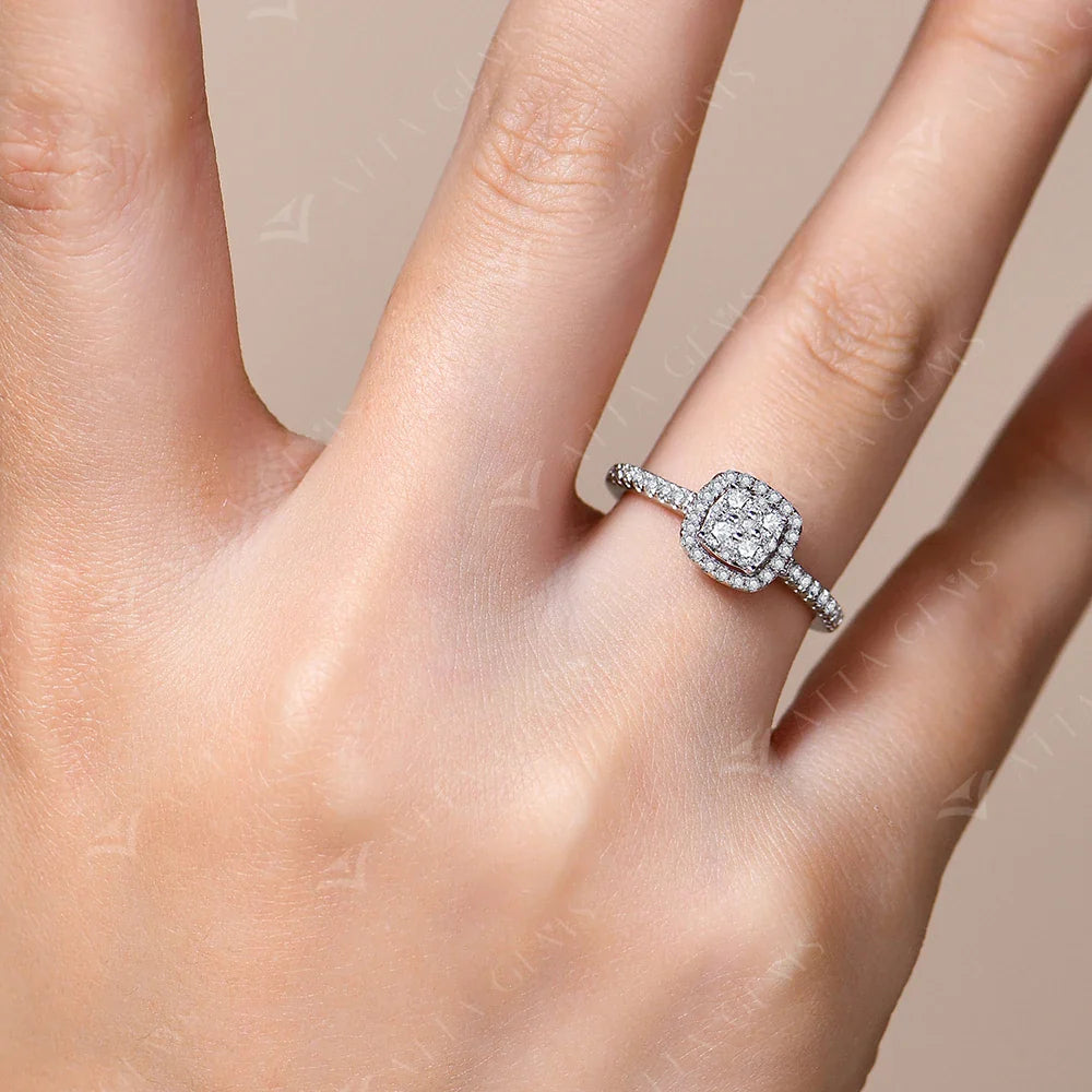 Clover Moissanite Rings for Women D VVS1 Lab Diamond S925 Silver Engagement Bride Moissanite Jewelry Gift Dropshipping