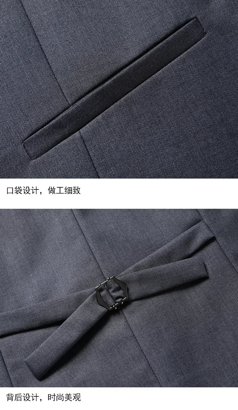 Suit  Outdoor Gentleman Solid-color Men's Fashionable Formal Business Wedding Hosting Banquets Casual and Fitted Gentle Suit