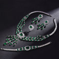 2024 Bridal Zirconia Full Jewelry Sets For Women Party 4pcs Luxury Dubai Nigeria CZ Crystal Wedding Necklace Sets