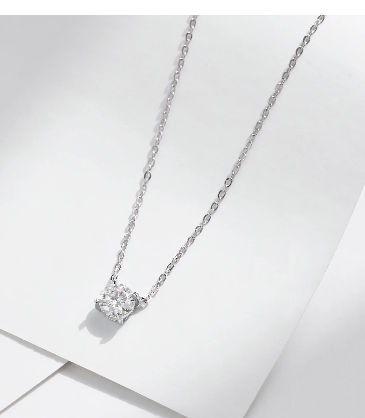 MODIAN Square & Round Halo Moissanite 925 Sterling Silver Pendant Necklace D Color VVS1 Lab Diamond Necklace For Women Jewelry