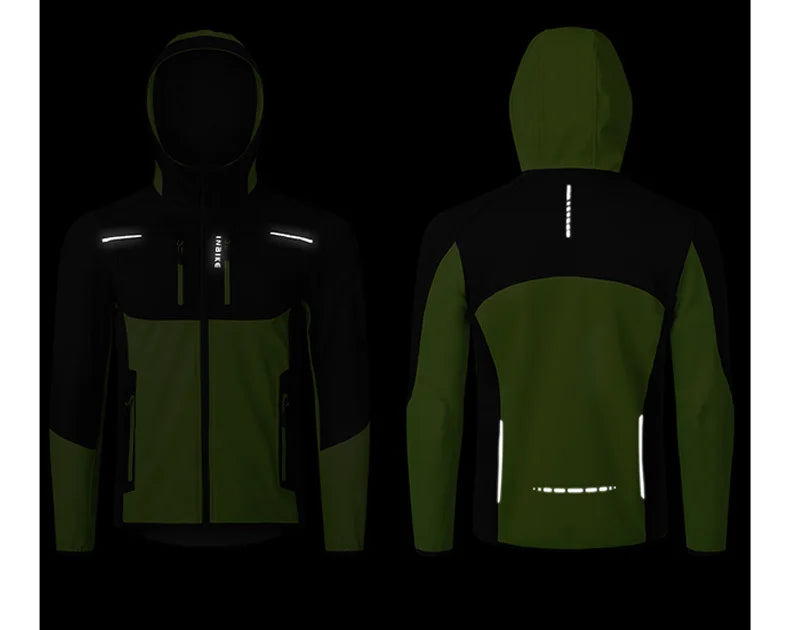 Winter Cycling Jackets Man Warm Thermal Windbreaker for Men Hooded MTB Bike Jackets for Riding Windproof Bicycle Clothing