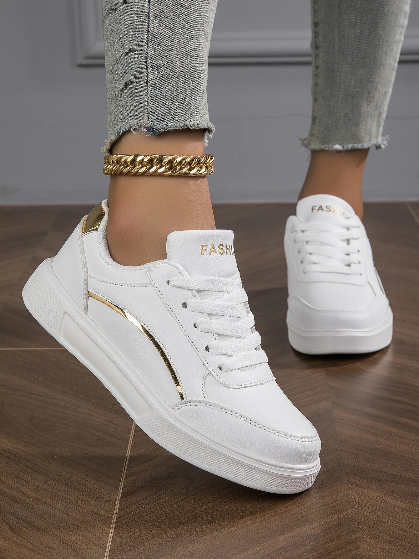 Women Casual Sneakers Leather Platform Sneakers for Women Classics Comfort Skateboarding Shoes Non-Slip
