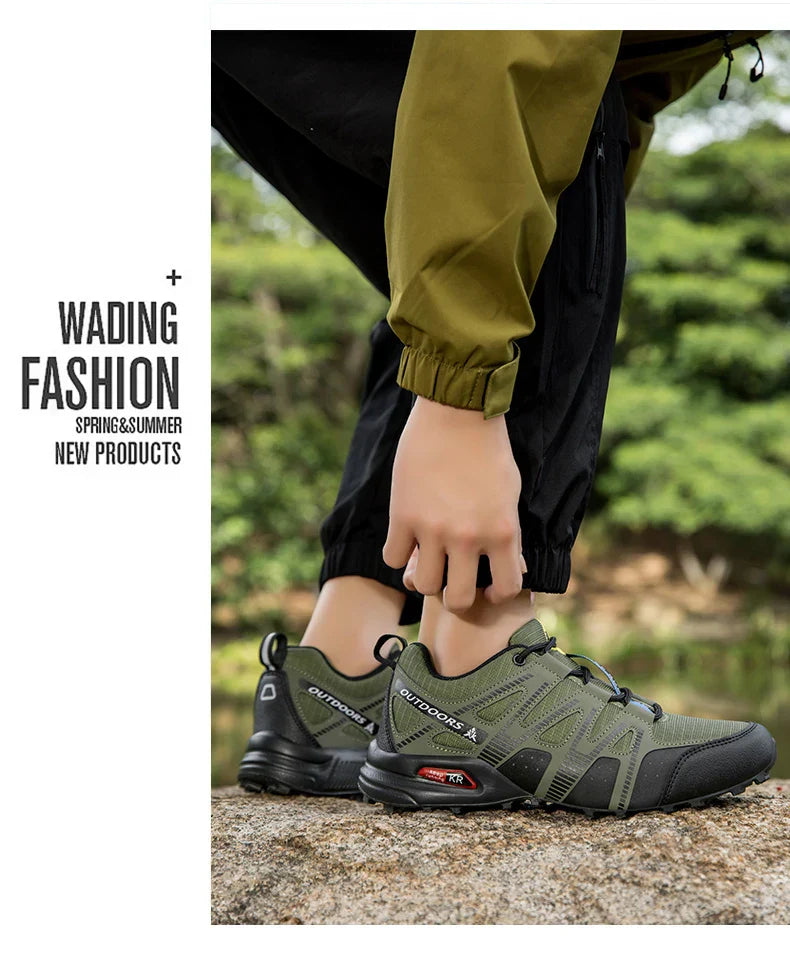 Men Women Hiking Shoes Waterproof Outdoor Trainers Lace-up Climbing Trekking Sneakers Mountain Walking Hunting Tactical Sneakers