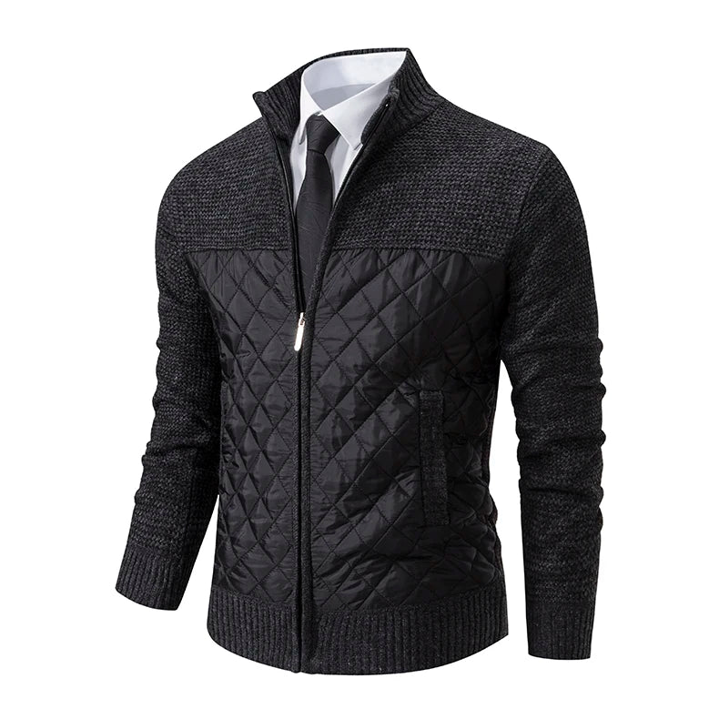 Autumn Winter Sweater Men's Loose Cardigan New Cold High Neck Jumpers Patchworked Windbreaker Casual Jackets