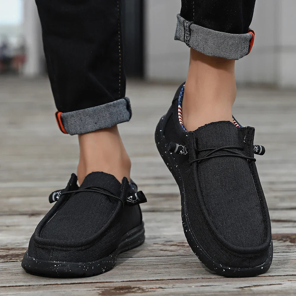 Plus Size Men's Solid Color Breathable Slip On Classic Loafer Shoes Comfy Casual Durable Lightweight Walking Shoes