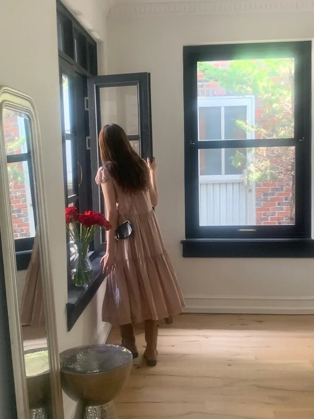 Spring 2025 Chic A-Line Dr Korean Sle Long Svel Women's Faionable Gown Ele Personali Commute Suitable Dr
