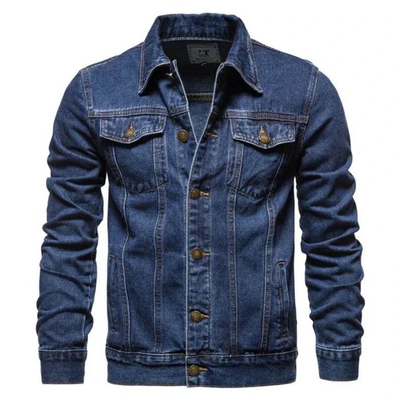 2026 New Autumn Men's Casual Workwear Jeans Jacket Loose Casual Versatile Youthful Male Solid Color Tops Dnim Mens Outwear