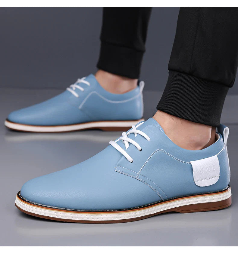 Men's Casual Business Leather Shoes Men Fashion Lace-up Derby Shoe Mens Light Comfortable Outdoor Driving Flats