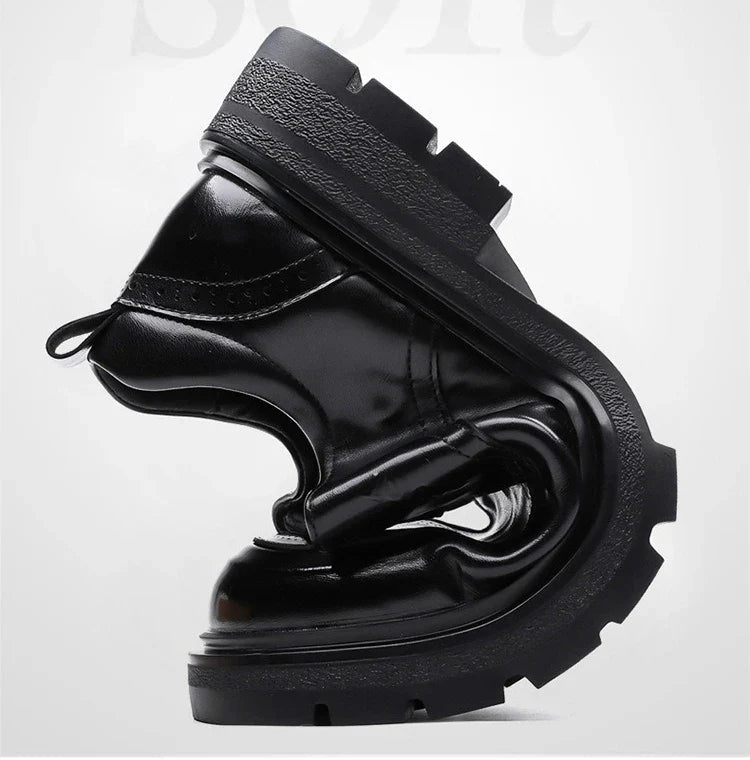 Spring Autumn New Increase Leather Shoes for Men Black Business Casual Platform Shoes Male Fashion High Quality Dress Shoe Man