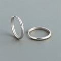 925 Sterling Silver Simple Matte Bohemian Round Ear Buckle for Women Punk Unisex Rock Hoop Earring Jewelry Accessories