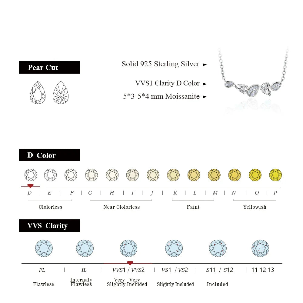 Moissanite Necklace Pendant D Color Vss1 925 Sterling Silver Necklace for Women Popular Commemorative Fine Jewelry Gift
