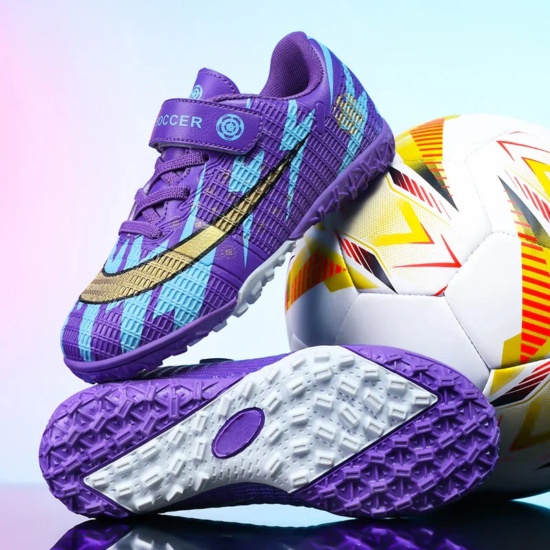 New Kids Soccer Shoes TF School Football Boots Boys Girls Cleats Grass Sneakers Child Outdoor Athletic Training Sports Footwear