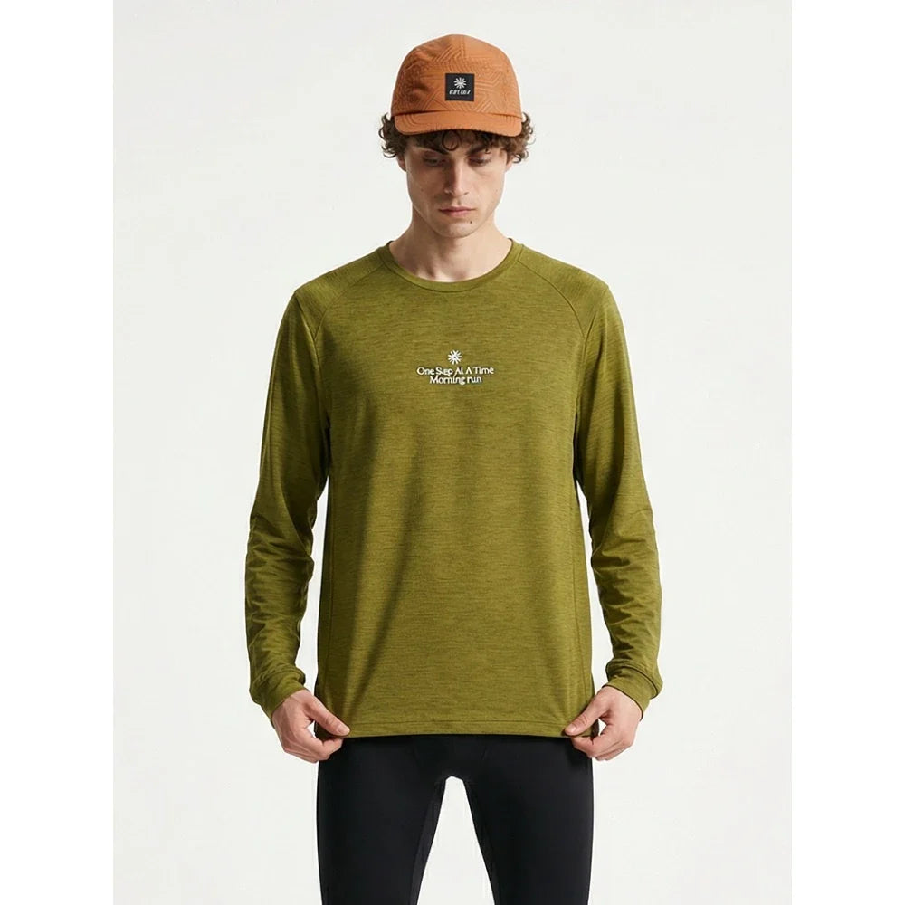 Men's Long Sleeve Quick Dry Sports T-Shirt Moisture Wicking Gym Fitness Top Outdoor Running Hiking Activewear Workout Tee