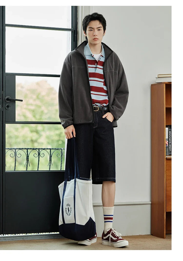 Jacket Men Anti-Static Fur Coat New Autumn 2024 Warm Fleece Couple Style Collar Top