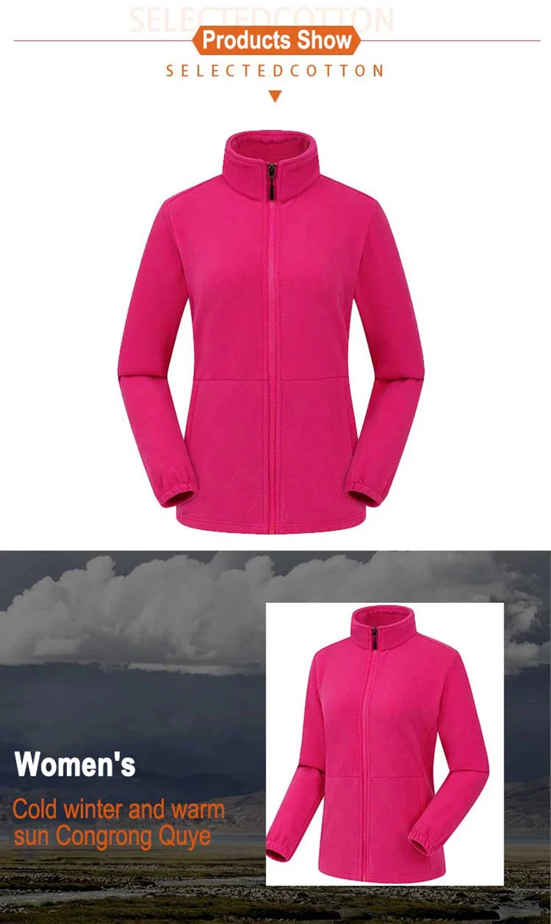 Winter Polar Fleece Jackets Women Windproof Thermal Soft Shell Jacket Outdoor Hiking Camping Skiing Climbing Warm Coat