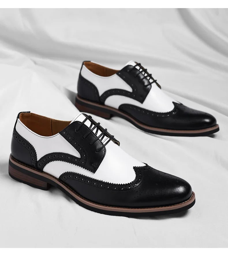 2026 New Brocker-carved Derby Men's Shoes Spring Summer New Business Formal Casual Shoes Male Fashion Big Size Leather Shoe Man