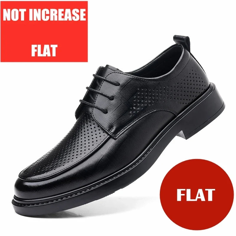 Big Size Elevator Shoes Men Leather Shoes Height Increasing Shoes For Man Increase Insole 6-8CM Invisible Heightening Lift Shoes