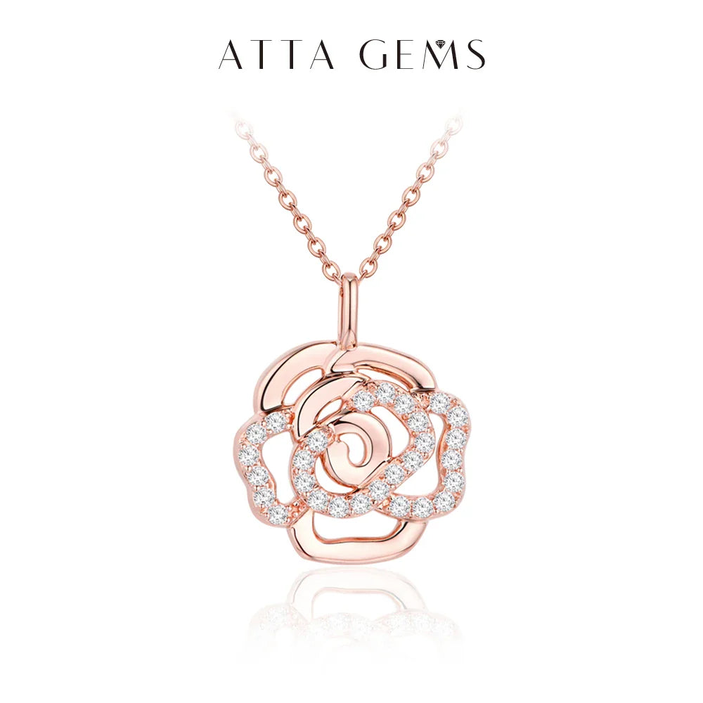 Real Moissanite Necklace Real 925 Sterling Silver Flower Pendant for Women Man Top Quality Wedding Bridal Fine Jewelry