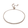 18K Gold Plated CZ Classic Tennis Bracelet for Women, 925 Sterling Silver Adjustable Slider Bracelet Wedding Jewelry Gift
