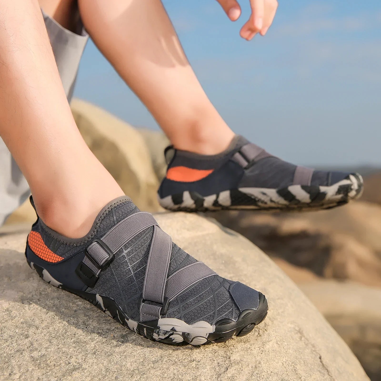 Men's Elastic Aqua Shoes Breathable Women Outdoor Wading Sneakers Quick Dry Water Shoes for Diving Swimming