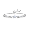2.5mm Waterdrop Moissanite Tennis Bracelet With Pear Cut Lab Diamond Adjustable Wrist Chain S925 Silver for Women Party Jewelry