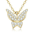 Sparkling 1.5mm Moissanite Necklace 14K Gold Butterfly Pendant Necklaces for Women Valentine's Day Jewelry Gift