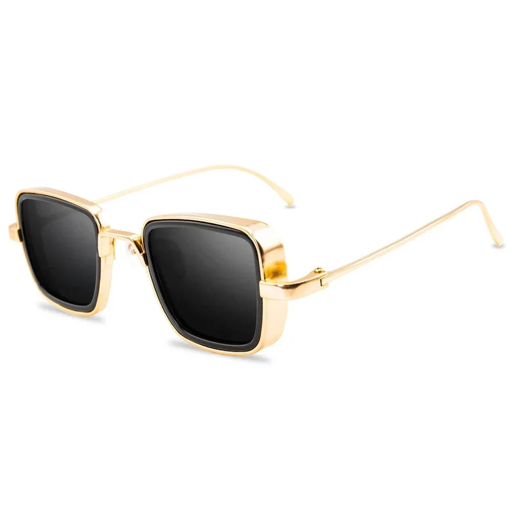 Brand Shades Men Women Sun Glasses UV400 Square Vintage Metal Steampunk Sunglasses