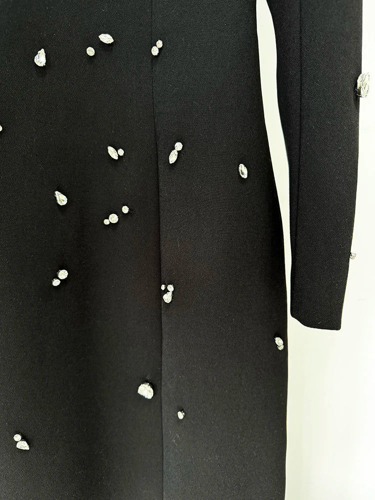 Newest 2026 Designer Fashion Women's Rhinestone Diamonds Beaded Long Maxi Dress