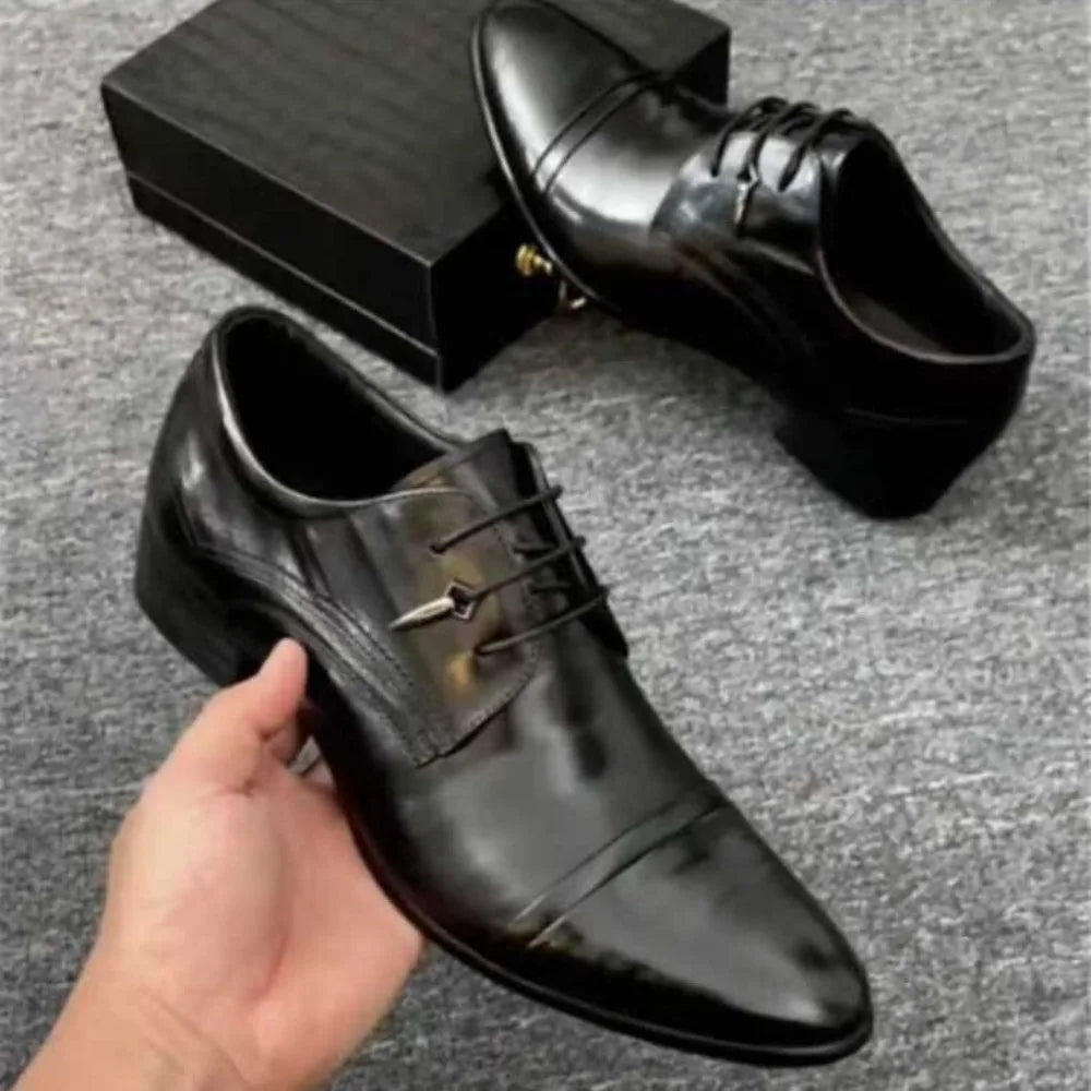 Spring Autumn New Pointed Leather Shoes for Men Solid Color Business Casual Shoes Male Fashion Designer Dress Shoe Man