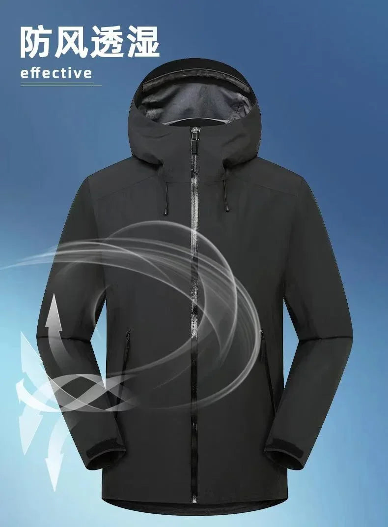 Beta Embroidery Logo Rain Jacket Sports Climbing Windproof Waterproof Three Layer Ski Camping Outdoor Mountain Unisex Coat
