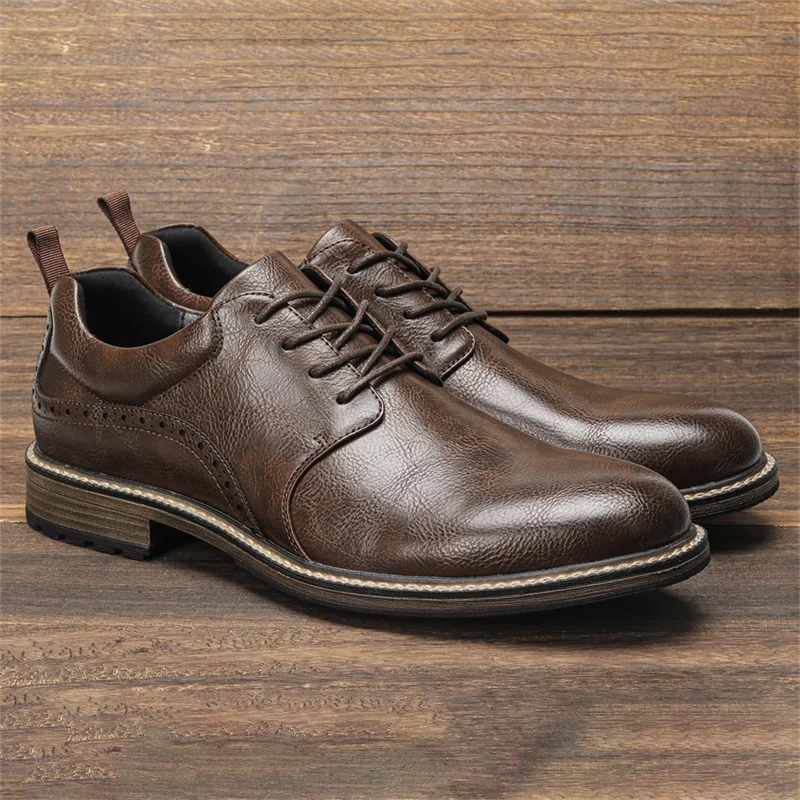 40~46 Leather Shoes Men Fashion Brand Comfortable 2024 Casual Shoes Men