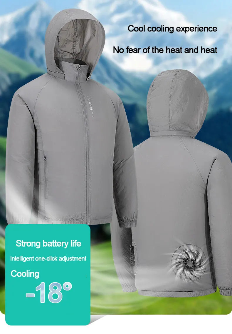Portable Air Conditioner Jacket USB Fan Cooling Coat Outdoor Work Construction Fishing Hunting Lightweight Sun protection Jacket