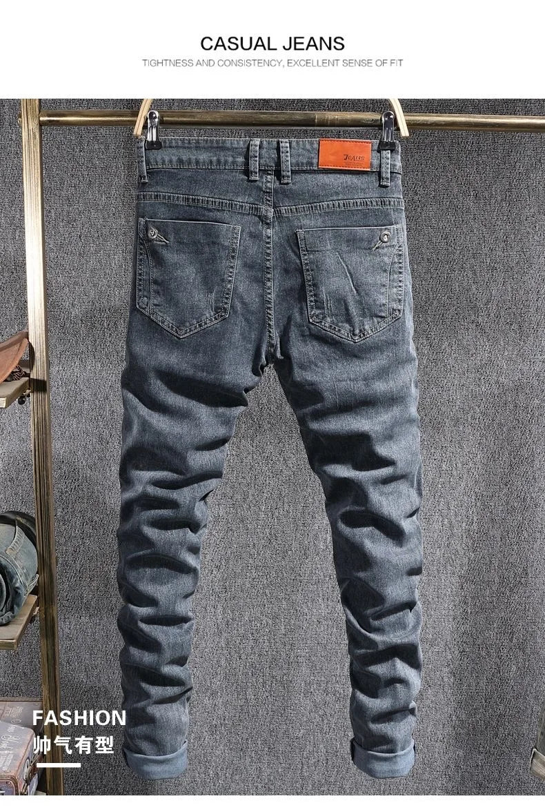 Autumn and Spring New Fashion Trend American Vintage Straight Leg Jeans Men's Casual Comfortable Sports High Quality Denim Pants