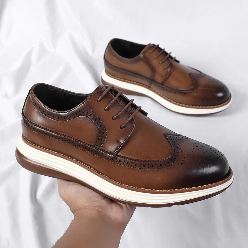 High End British Style Office Business Dress Shoes Men's Casual Leather Thick Soled Simple Walking Shoes Fashion Oxford Shoes
