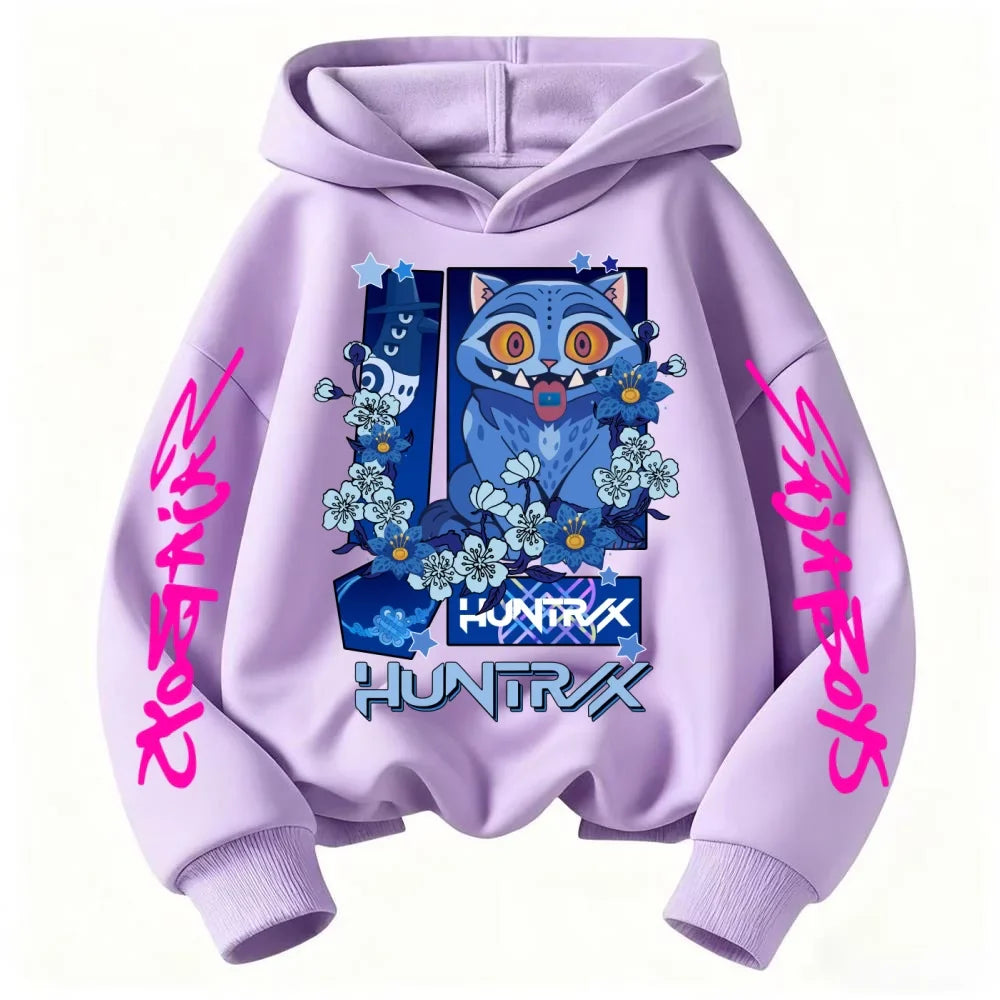 ملابس رياضية للأطفال لعام 2025 Kpop Devil Hunter Derpy Tiger Hoodie ملابس رياضية للأولاد والبنات بغطاء للرأس