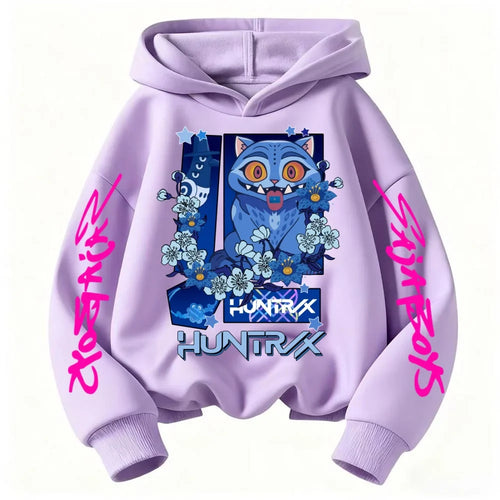 ملابس رياضية للأطفال لعام 2025 Kpop Devil Hunter Derpy Tiger Hoodie ملابس رياضية للأولاد والبنات بغطاء للرأس
