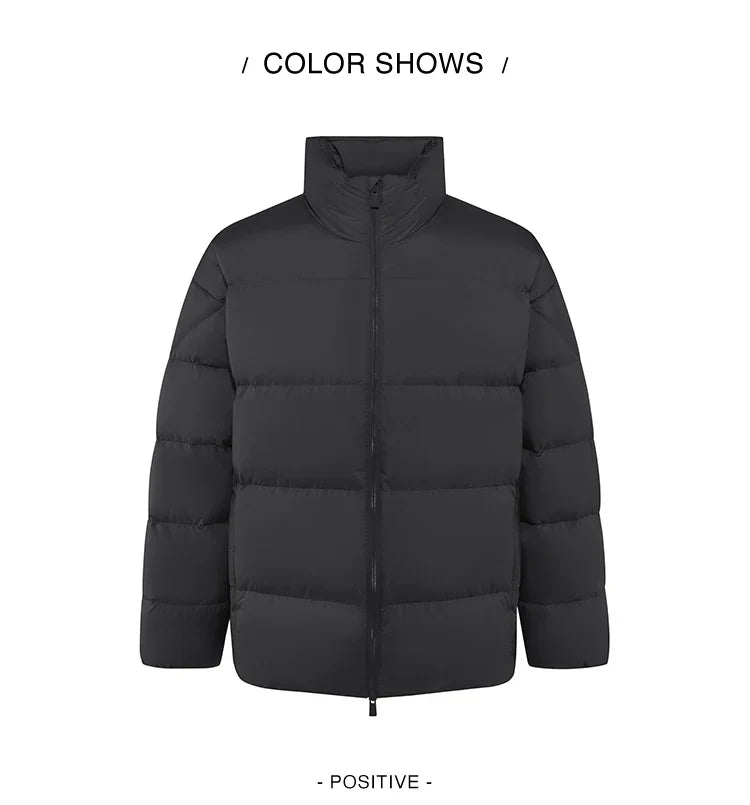 Down Jacket Men Winter Three-proof Windproof Waterproof Stain Resistant Thick Stand Collar Puffer Coat Lightweight Warm