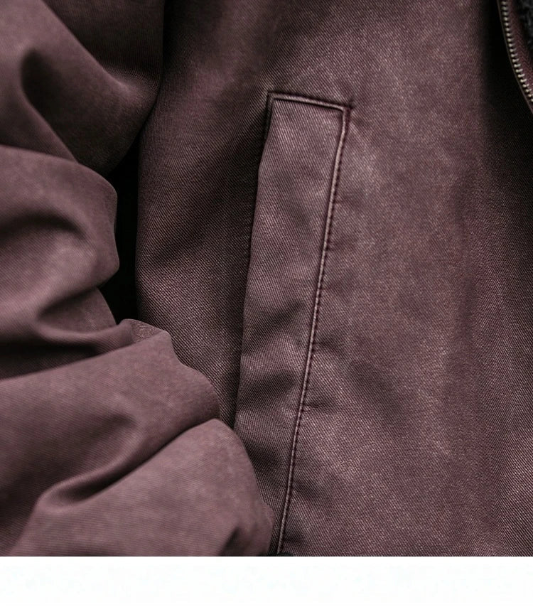 Winter Heavyweight Mens Jacket Japanese Vintage PU Coated Windproof Thick Fleece Lined Warm Distressed Streetwear Long Coat Male