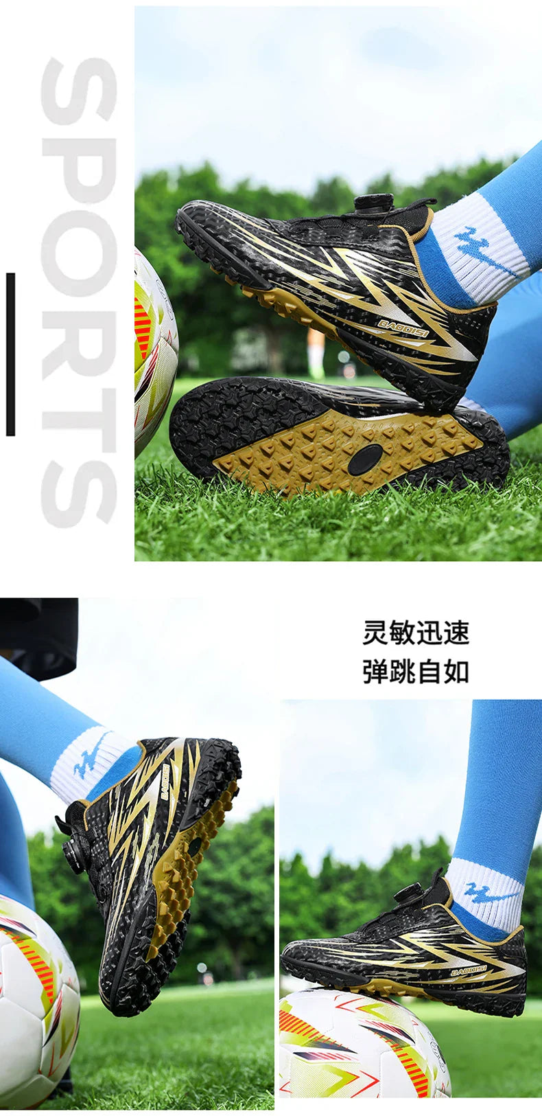 Kids Soccer Cleats Boys Football Boots Children Training Shoes Youth Ultralight Non-slip Sports Sneakers Breathable Comfortable