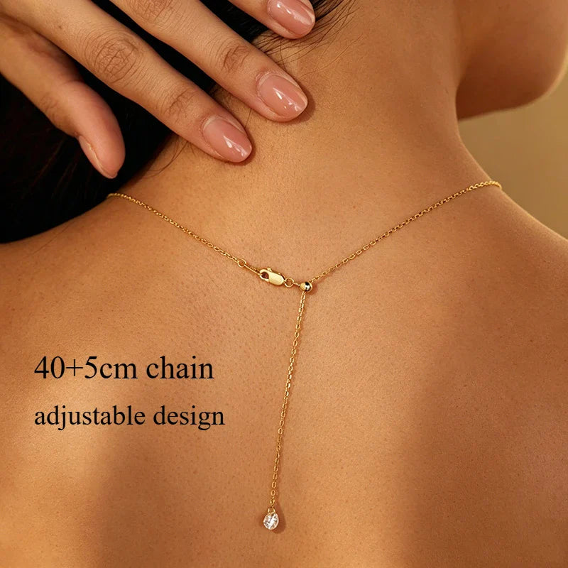 100% Real S925 Sterling Silver Pendant Girls 5A Zircon Stackable Wedding Necklace for Women Fine Jewelry Wholesale Chain