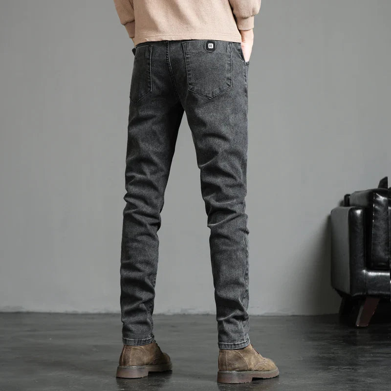 2026 Spring New Jeans Men's Slim Fit Straight Pants ClassicTrendy Retro Casual Long Pants Men's Korean Version Trousers