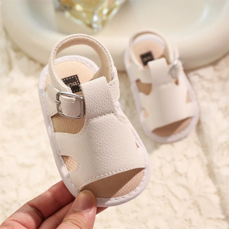 2025 New Toddler First Walker Baby Crib Newborn Baby Summer Sandals Infant Boy Girl Shoes Rubber Soft Sole Non-Slip